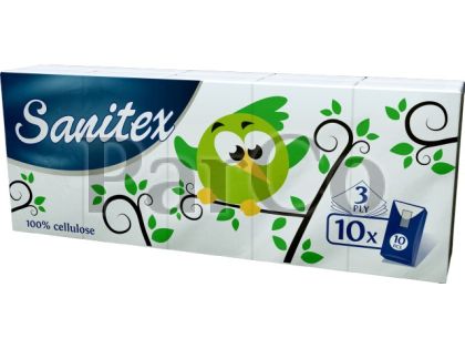 Носни кърпи Sanitex зелени 10 пакета 3пл