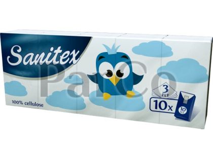 Носни кърпи Sanitex сини 10 пакета 3пл