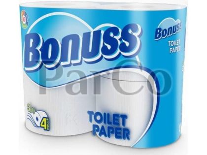 Тоалетна хартия Bonuss целулозна 4броя 3пл синя
