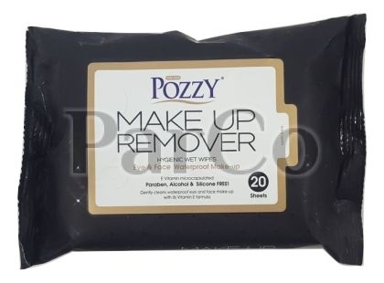 Мокри кърпи за грим Pozzy 20 броя черни