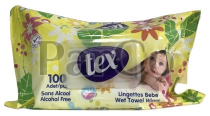 Мокри кърпи бебе Tex 100 броя капак