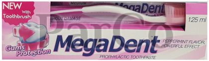 Паста за зъби Mega Dent 125мл четка gums protection