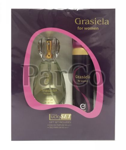 Комплект Lucky дамски парфюм 60 мл +  85 мл дезодорант Grasiela