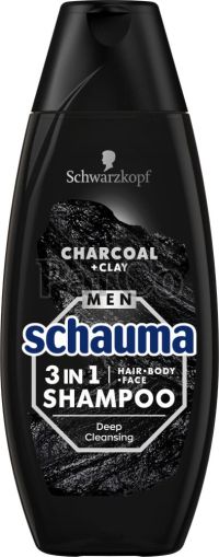 Шампоан Schauma men 250мл 3в1 deep cleansing  с въглен и глина