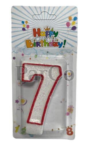 Свещ за рожден ден 7 см цифра №7
