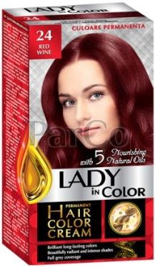 Боя за коса Lady color 24 червено вино 
