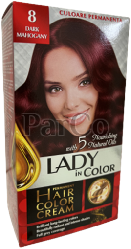 Боя за коса Lady color 8 тъмен махагон  