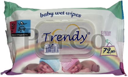 Мокри кърпи с капак Trendy 72 броя