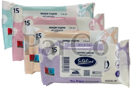 Мокри кърпи Silkline 15 броя  
