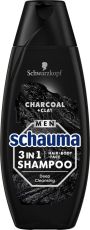 Шампоан Schauma men 250мл 3в1 deep cleansing  с въглен и глина
